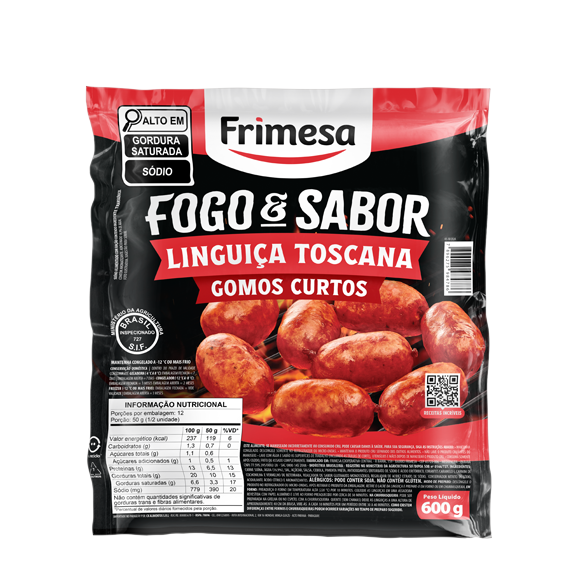 Linguiça Toscana Gomos Curtos 600g